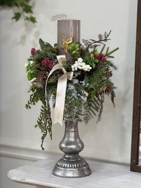 Candelabro argento natalizio